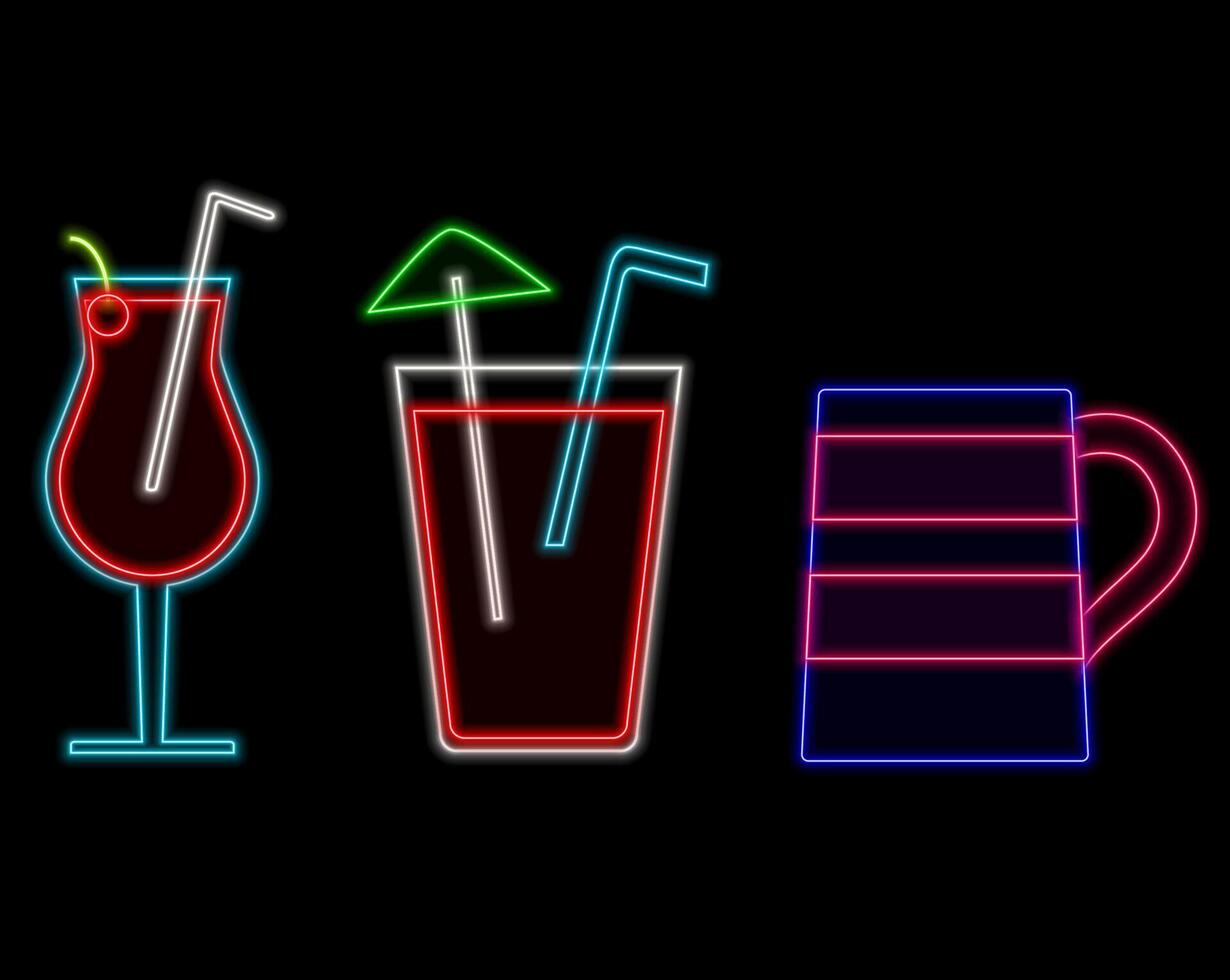 Cocktail lounge neon sign . Flamingo concept Design template neon sign, summer light banner, neon signboard, nightly bright advertising, light inscription. Illustration vector