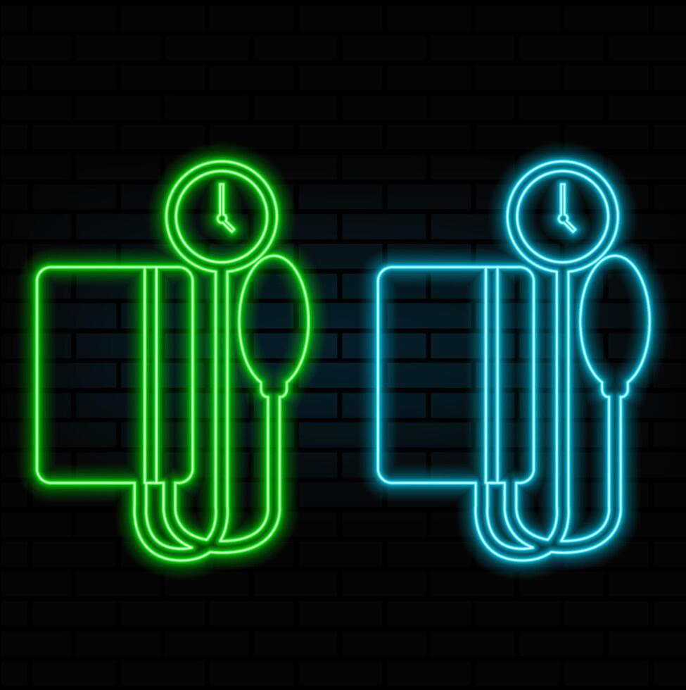 Blood pressure neon icon. Elements of Blood donation set. Simple icon for websites, web design, mobile app, info graphics vector