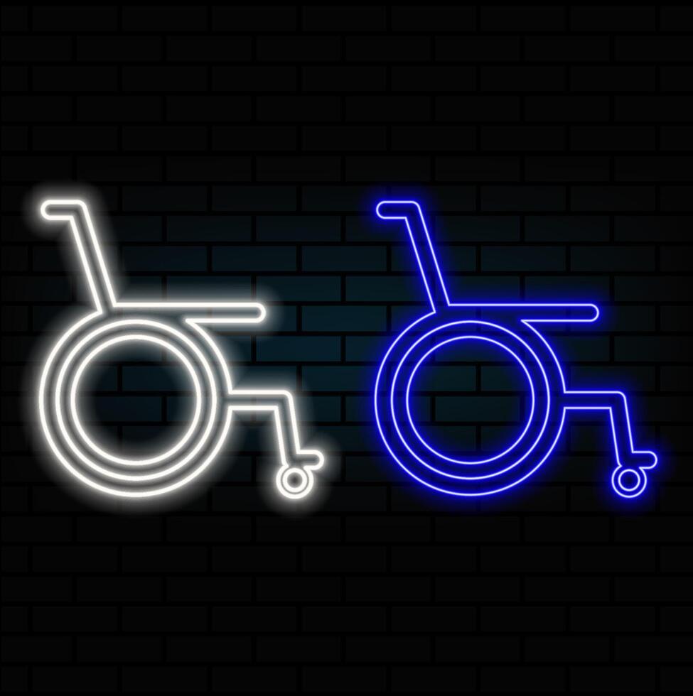 beautiful wheelchair in white neon lighting vector