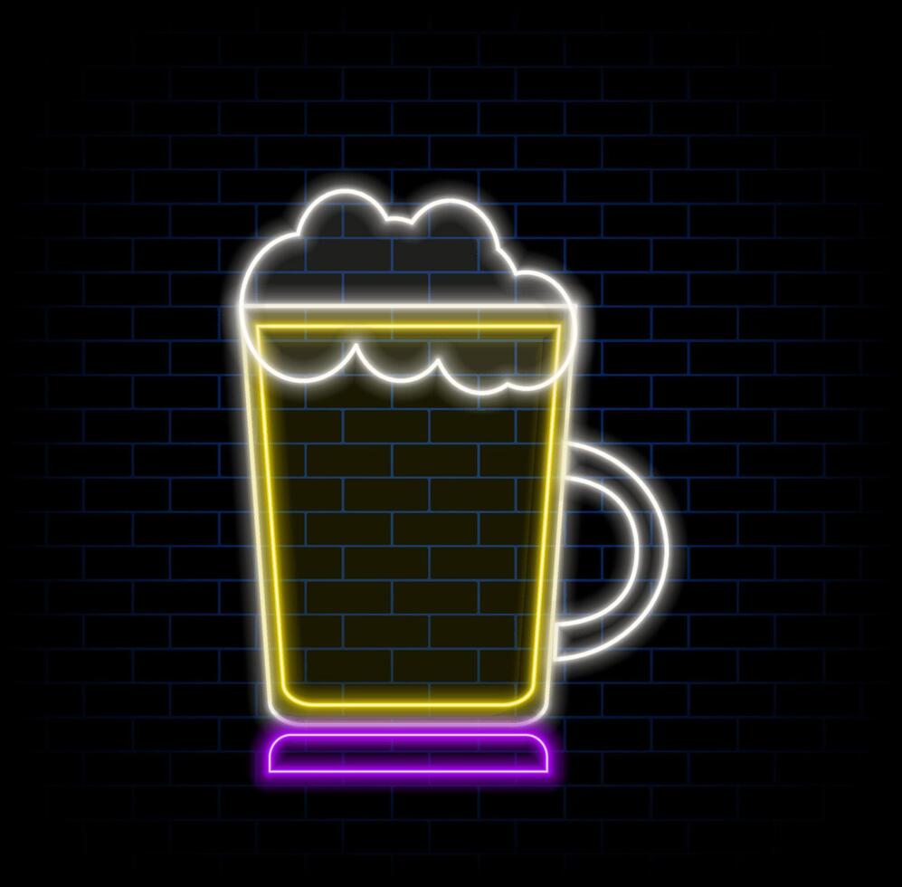 Summer neon sign with a black background vector