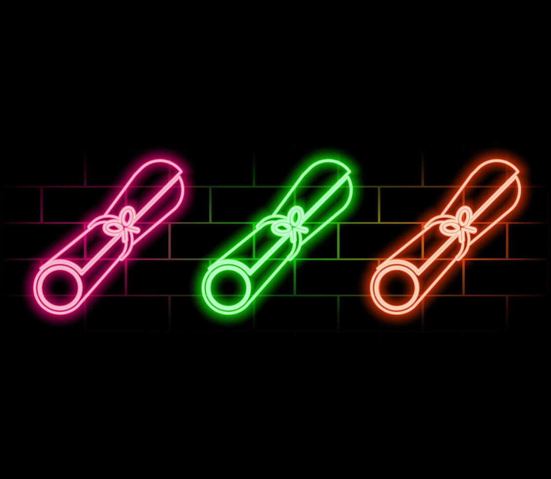 graduate neon sign, modern glowing banner design, colorful modern design trends on black background. illustration. vector