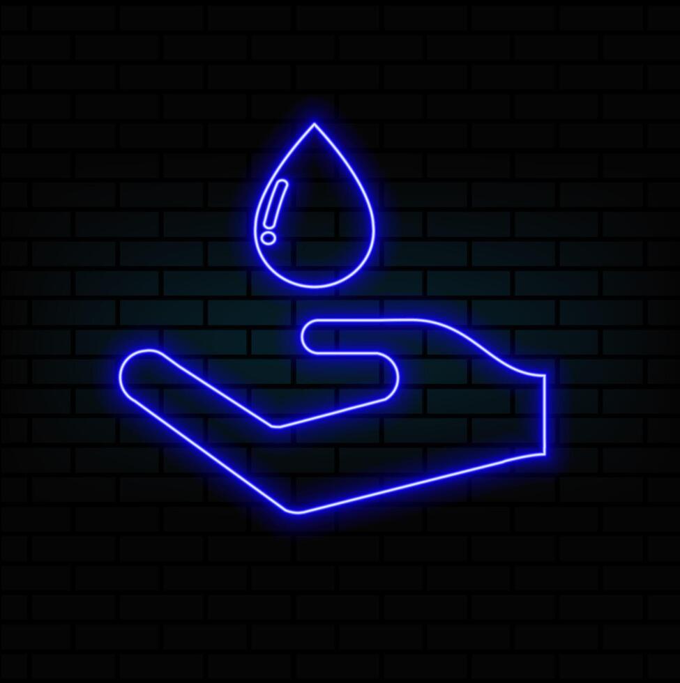 Water crisis, shortage neon line icon. Save water concept. illustration. vector