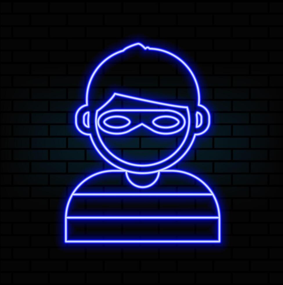 thief neon icon. Elements of Insurance set. Simple icon for websites, web design, mobile app, info graphics vector