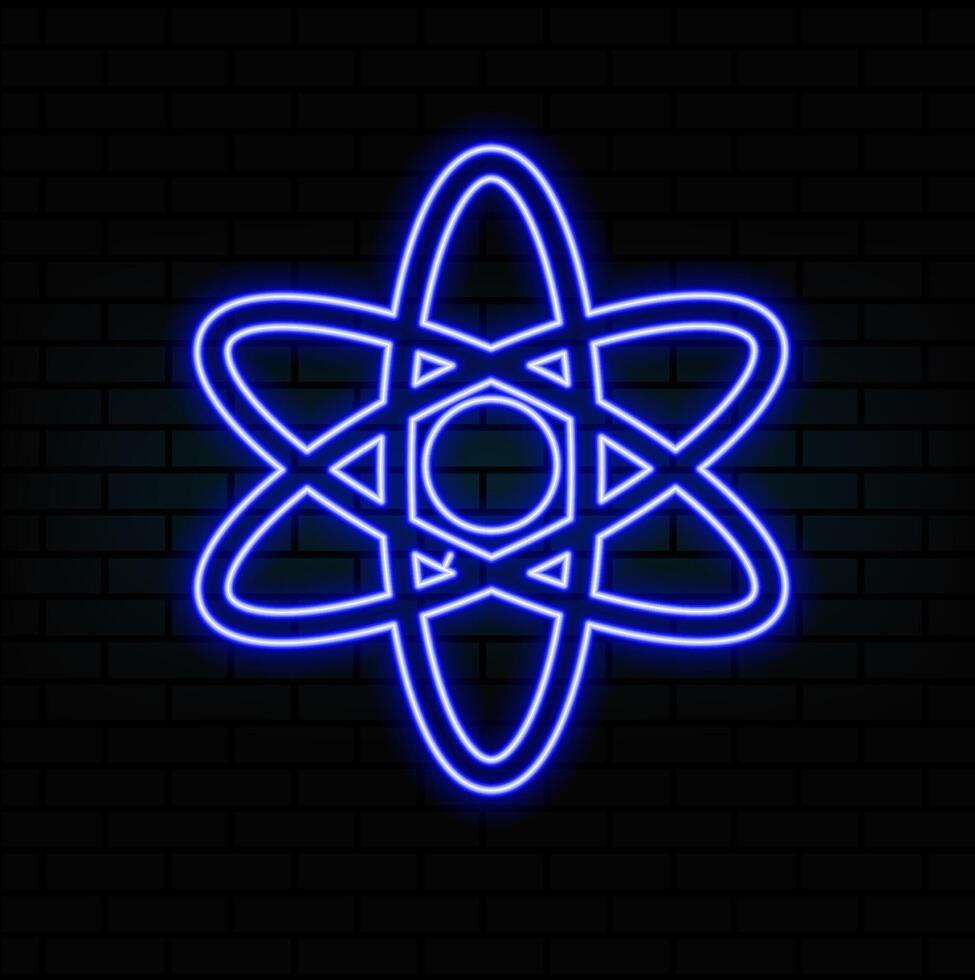 atoms outline icon. Elements of Education in neon style icons. Simple icon for websites, web design, mobile app, info graphics vector