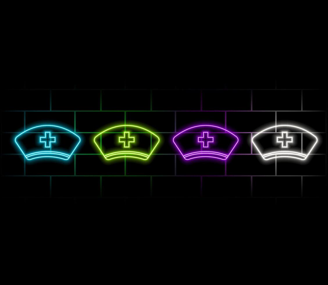 nurse hat neon icon. Simple thin line, outline illustration of Medicine icons for UI and UX, website or mobile application vector