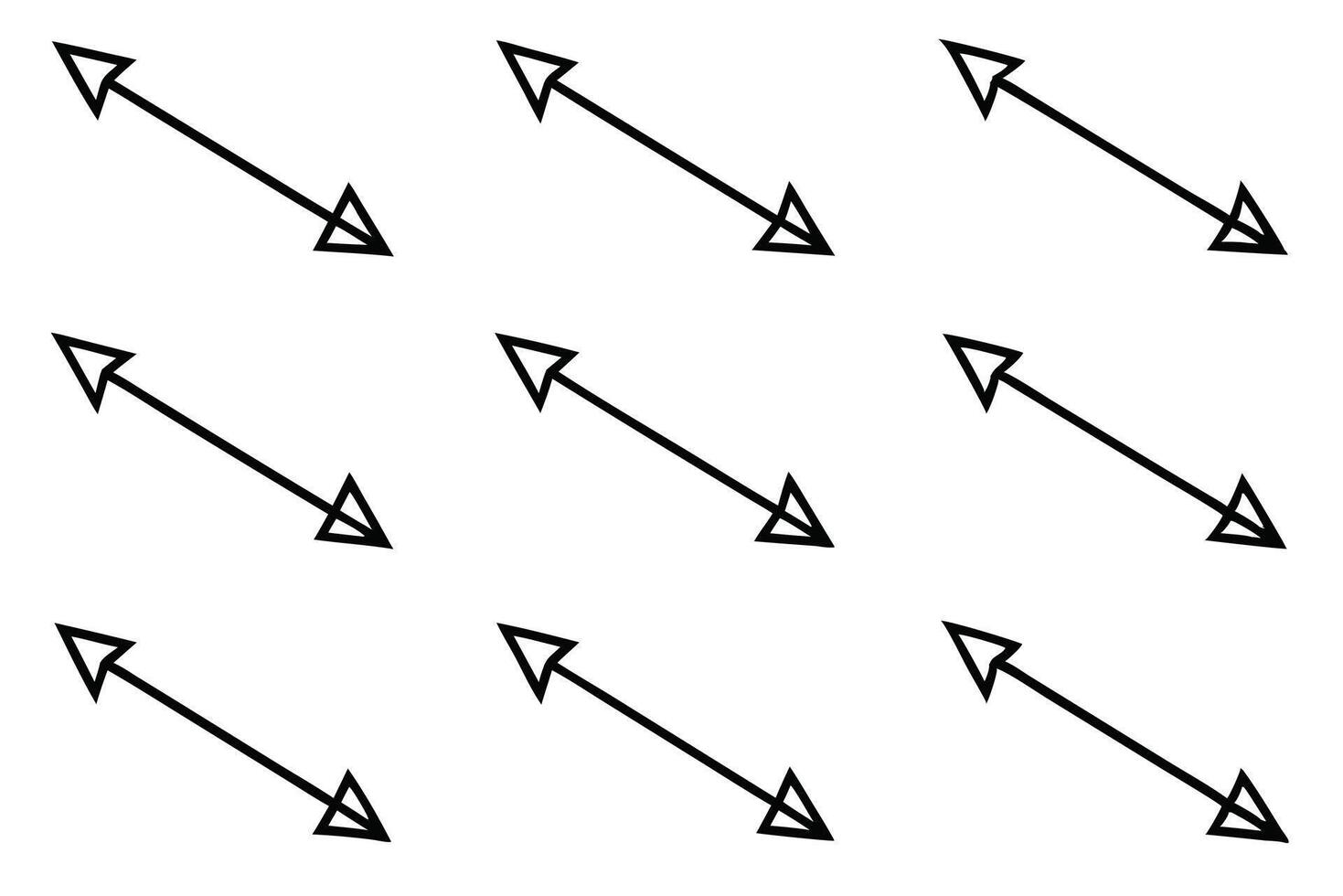 Hand drawn arrows line art patterns for minimalist artwork projects vector
