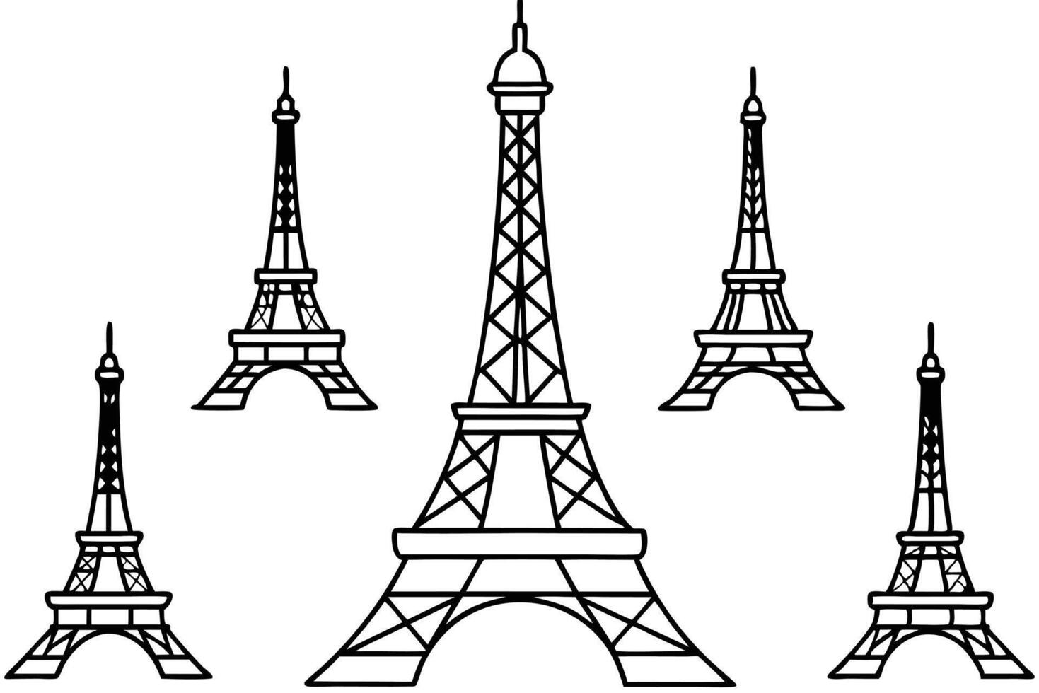 Eiffel Tower Line Art Illustration Simple Elegant Depiction of Parisian Structure vector
