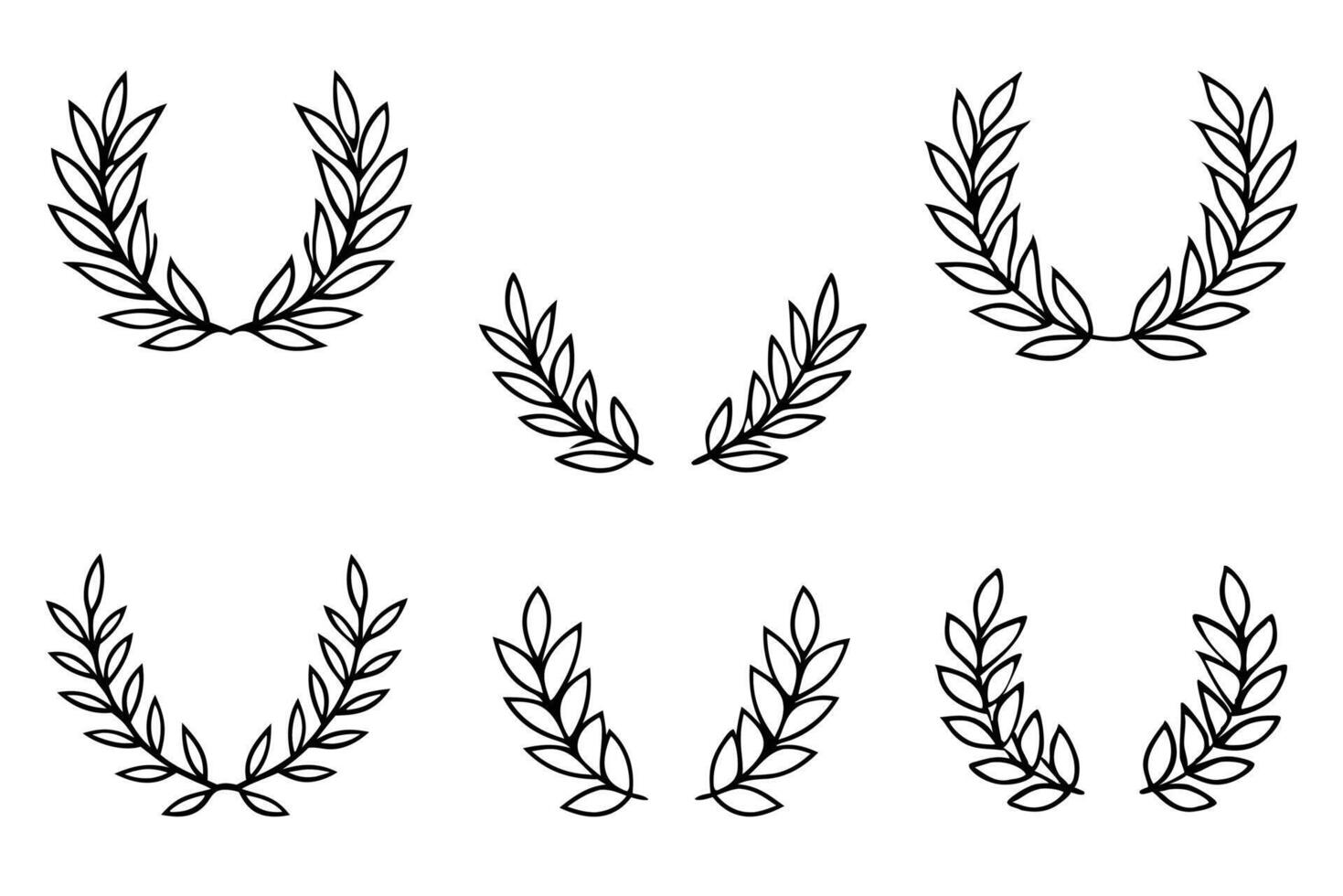 Laurel Wreath Line Art Elegant Minimalist Design for Contemporary Decor vector