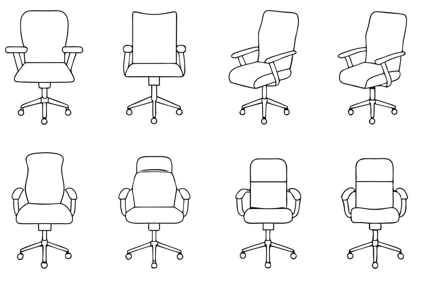 Office chair line art illustration simple elegant chair design ideas vector