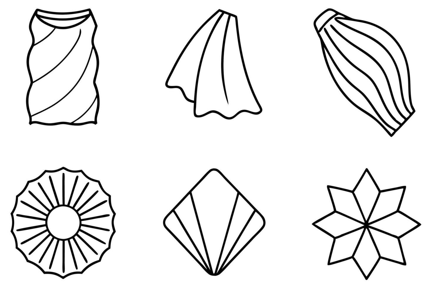 Fabric line art illustration highlights artistic simplicity in textile patterns vector