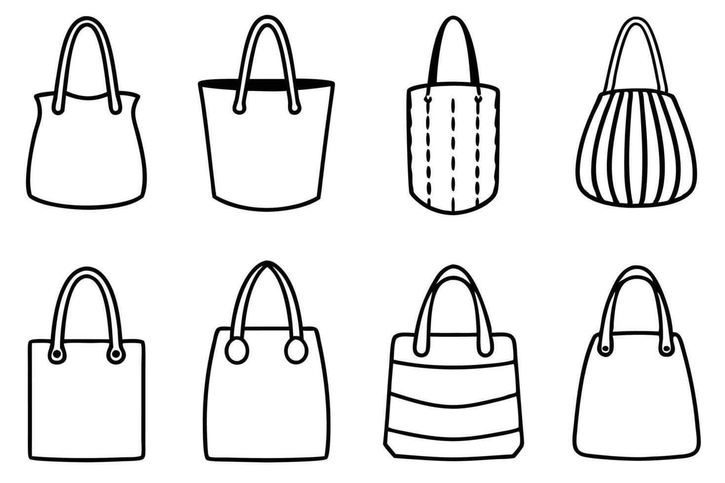 Floral line art tote bag design inspiration with artistic illustrations vector