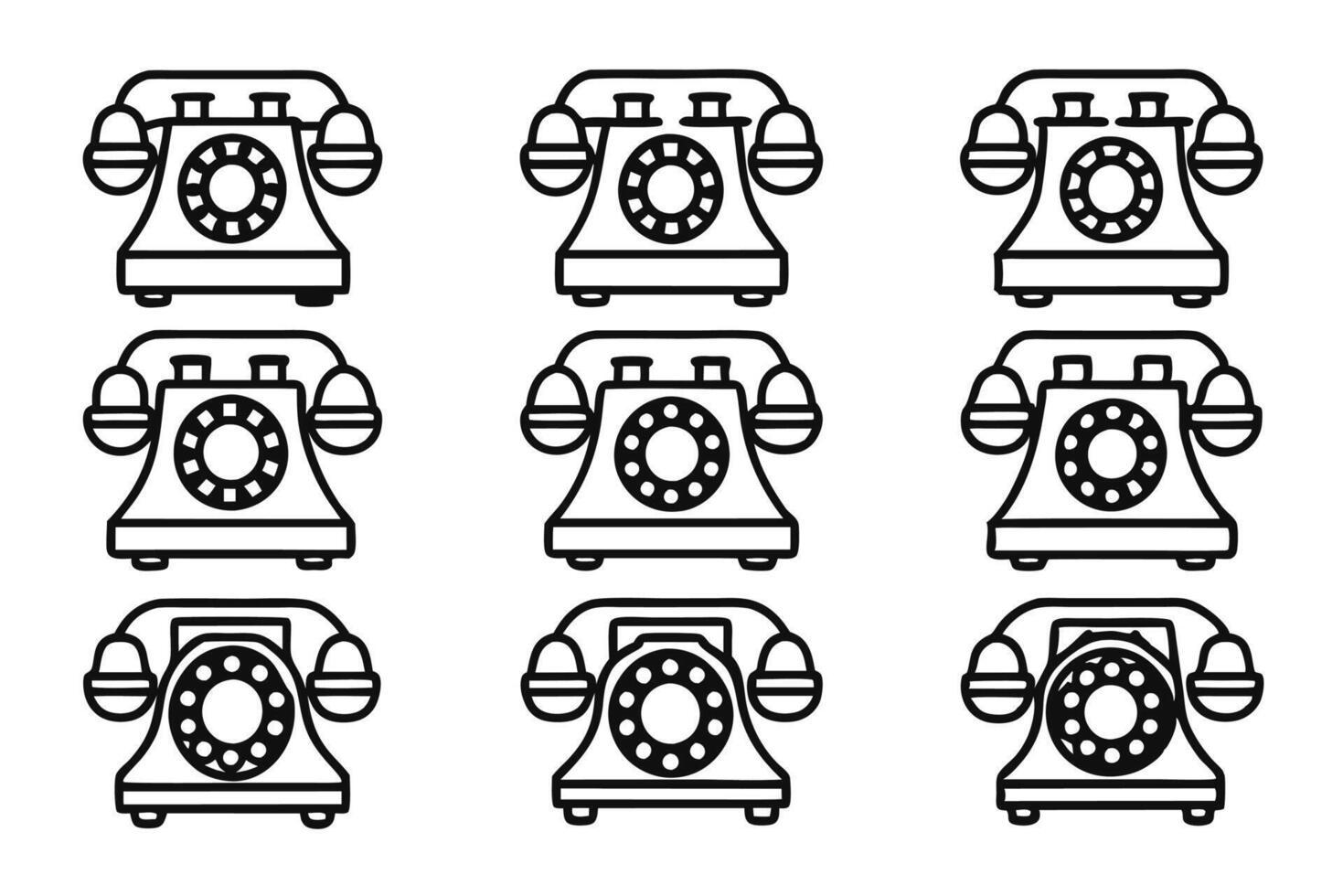 Old telephone line art portrayal emphasizing old-fashioned phone lines vector