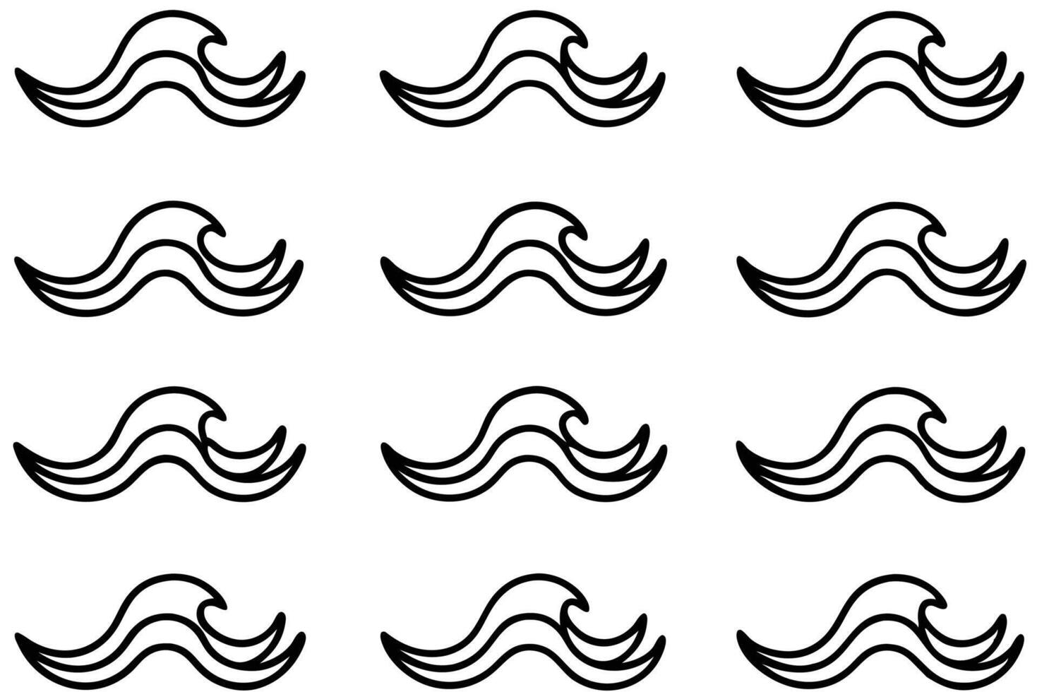 Sea Wave Pattern Line Art Captures Flow and Fluid Dynamics vector