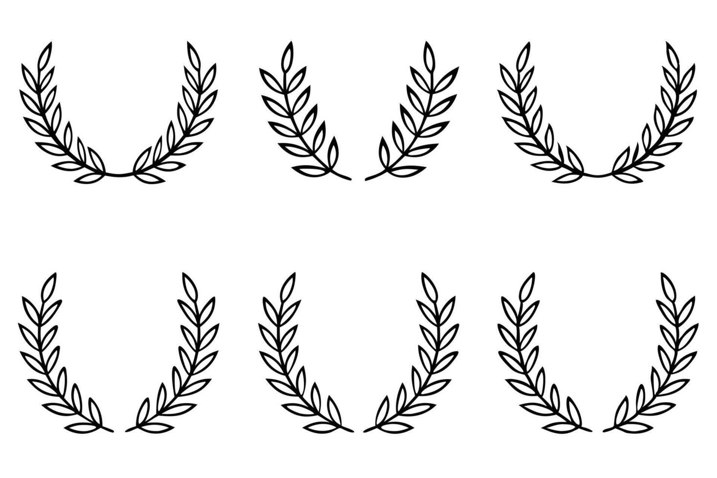 Laurel Wreath Line Art Artistic Floral Design for Modern Touch vector