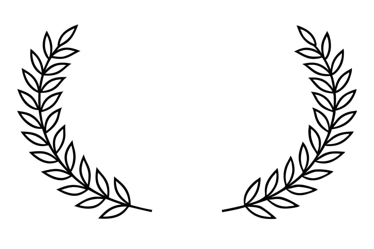Laurel Wreath Line Art Detailed Illustration for Elegant Decorations vector