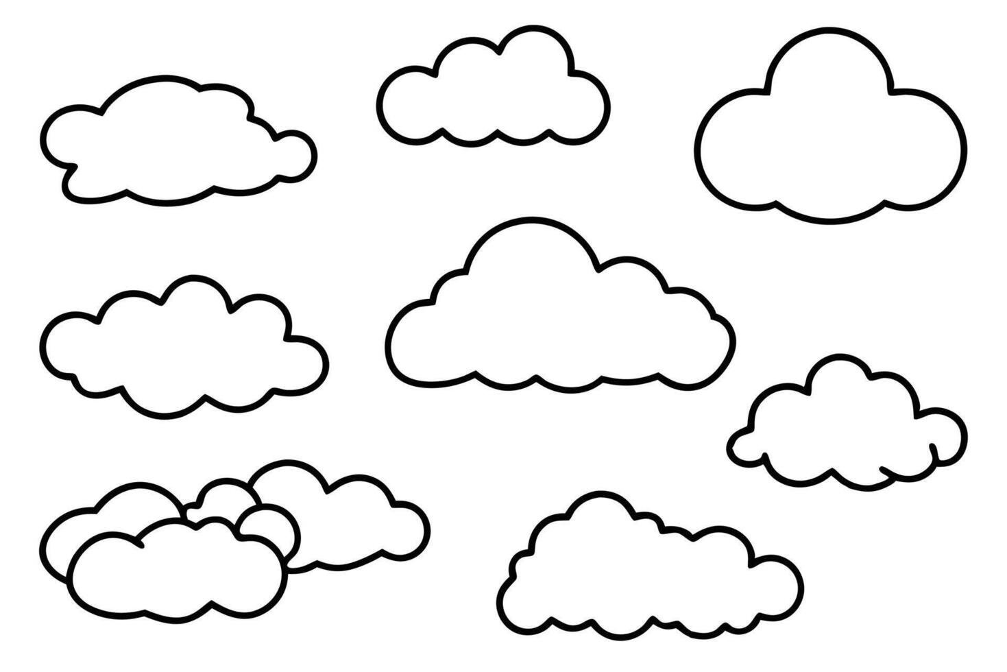 Cloud Line Art Illustration Highlighting Whimsical and Dreamy Aesthetic vector