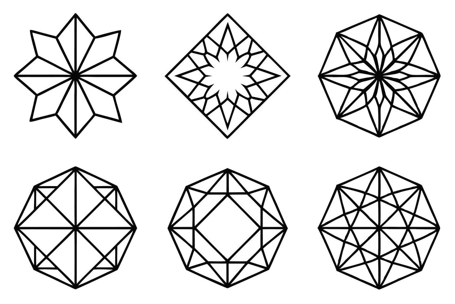 Geometric Line Art Illustration Highlighting Unique Creative Patterns vector