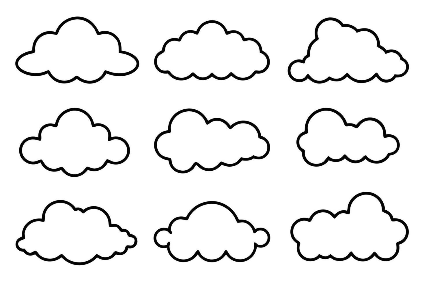 Cloud Line Art Illustration with Simple Clean Artistic Design Approach vector