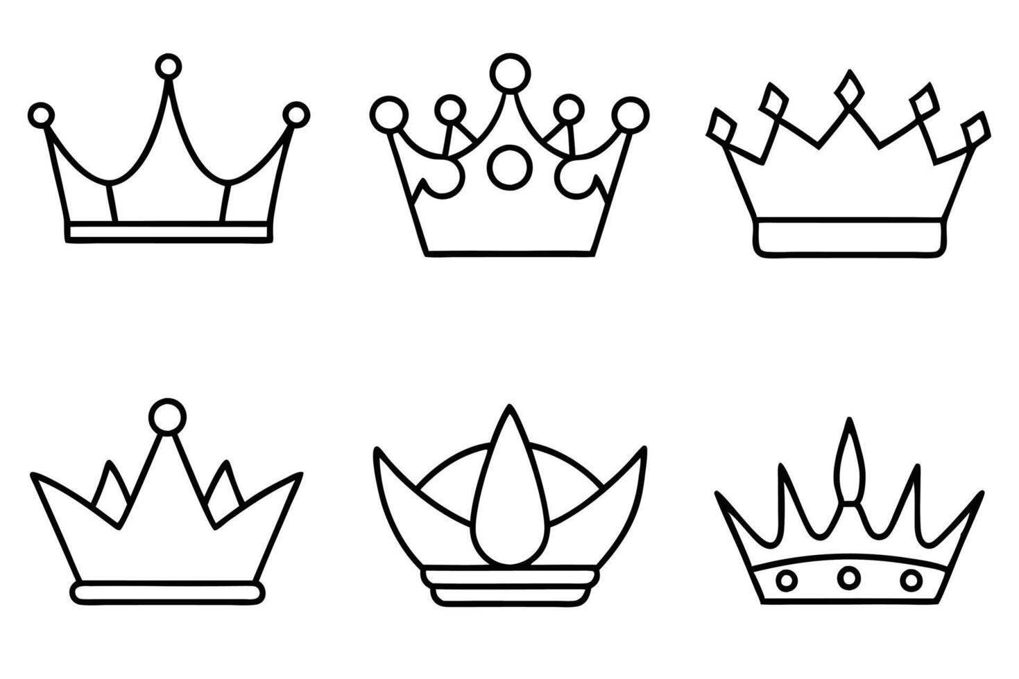Crown Line Art Illustration Intricate Design for Royal Themed Artwork vector