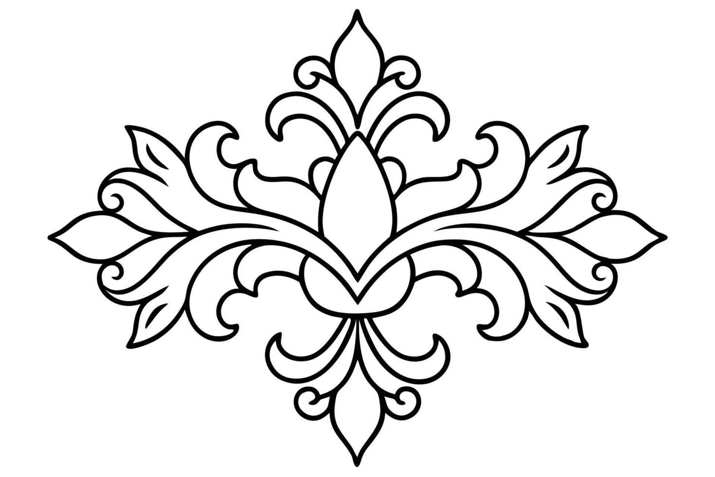 Damask line art classic designs inspired by historical elegance vector