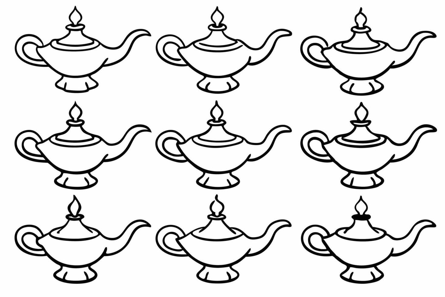 Magic lamp line art creating magical ambiance for your space vector