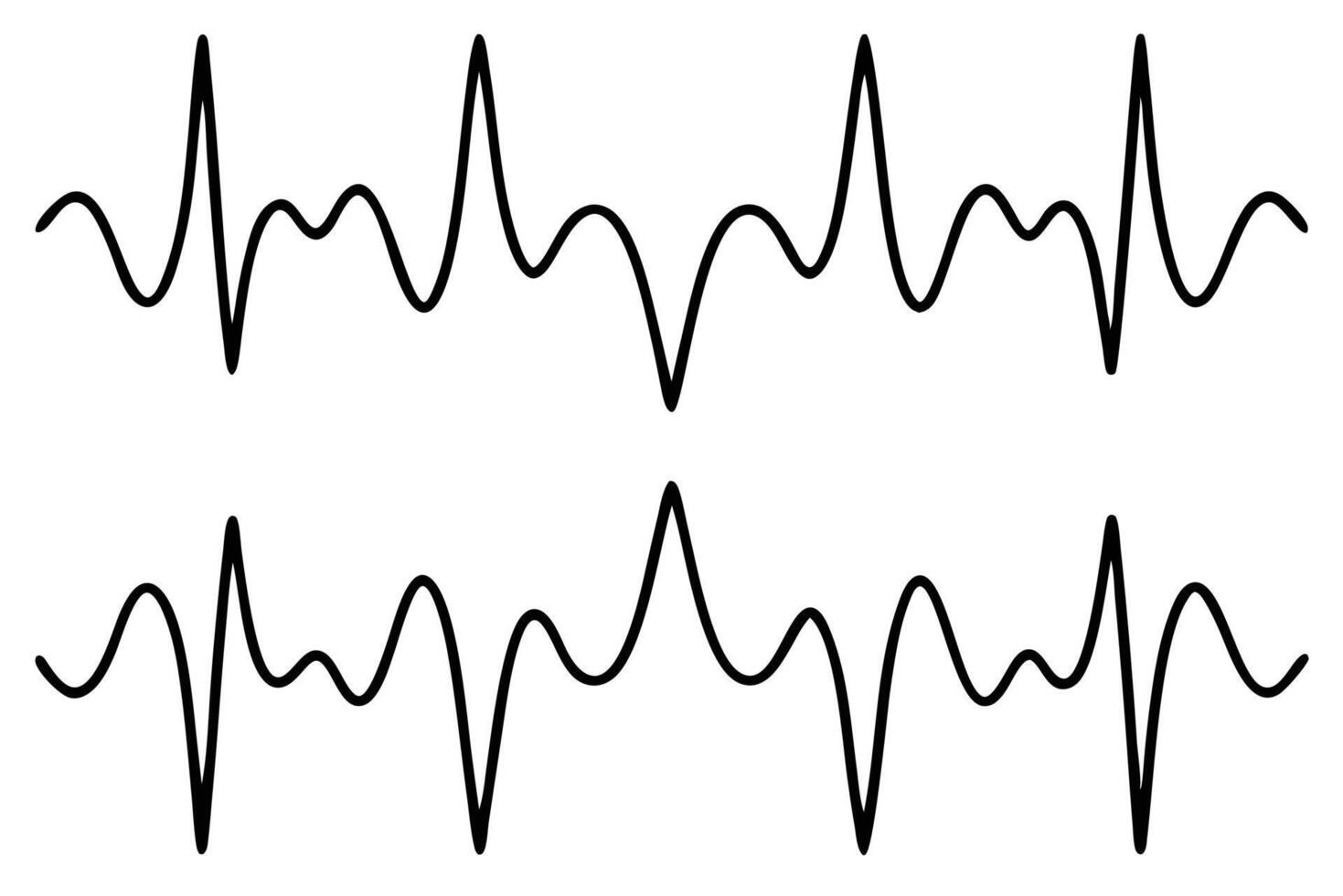 Sound waves line art echoing in a minimalist black design vector