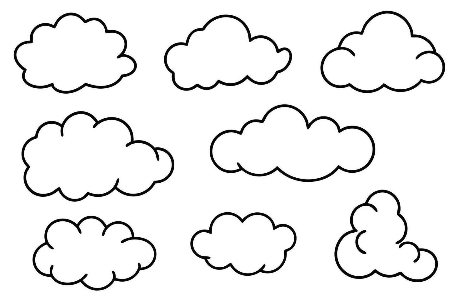 Cloud Line Art Illustration with Creative Patterns and Unique Style vector