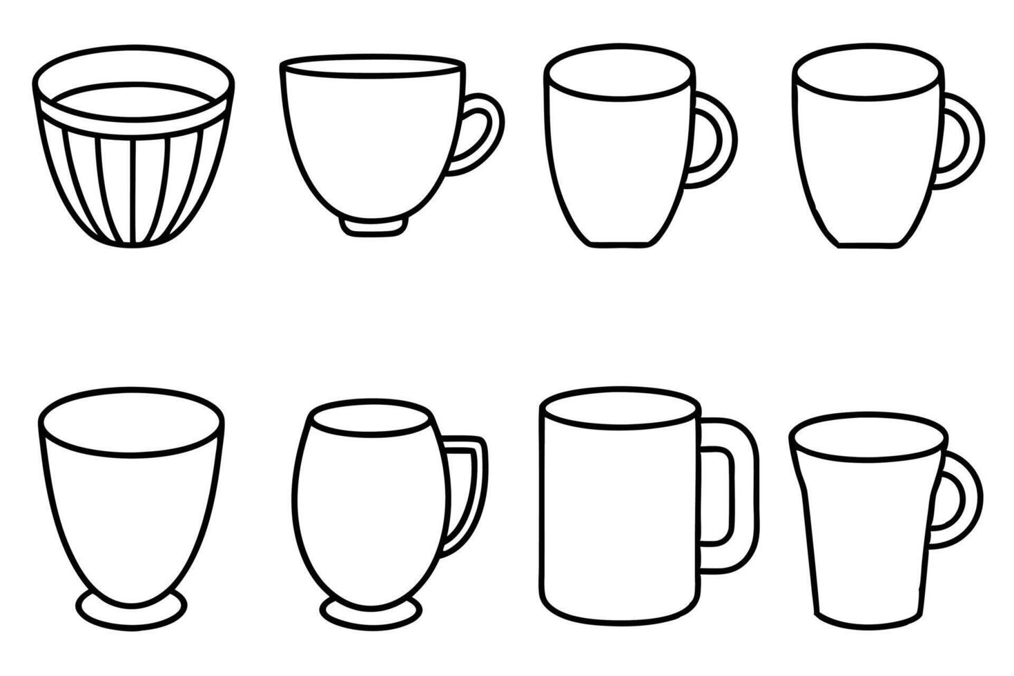 Cup Line Art Coffee Mug Design Simple and Modern Illustration vector