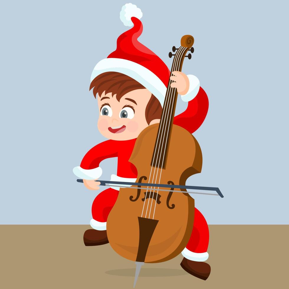 Happy children playing Christmas music vector