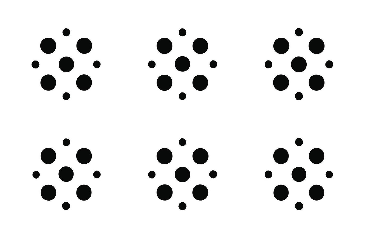 Polka dots line art graphics with sophisticated geometric shapes vector
