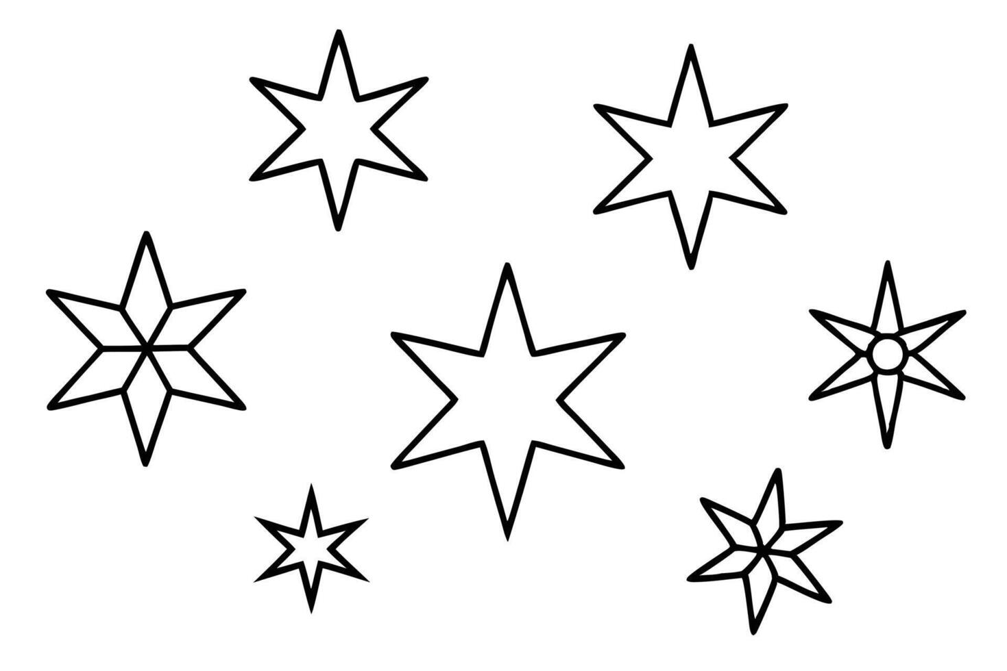Stars line art filled with astronomical elements and cosmic beauty vector