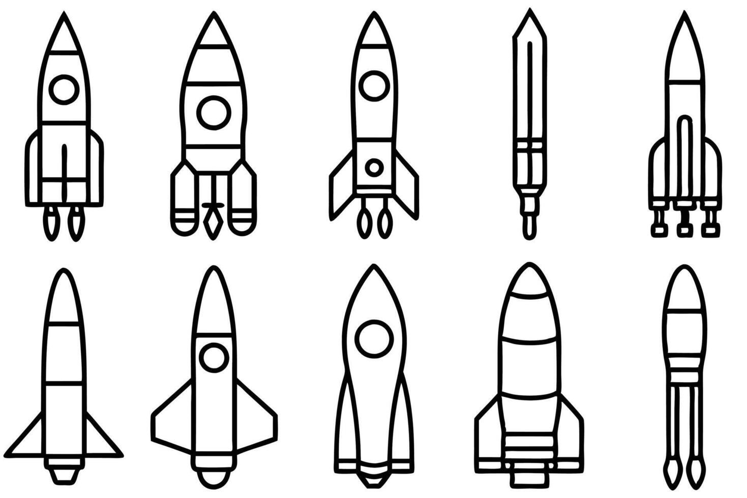 Rocket Line Art Illustration Elegant and Minimalist Artwork Concept vector