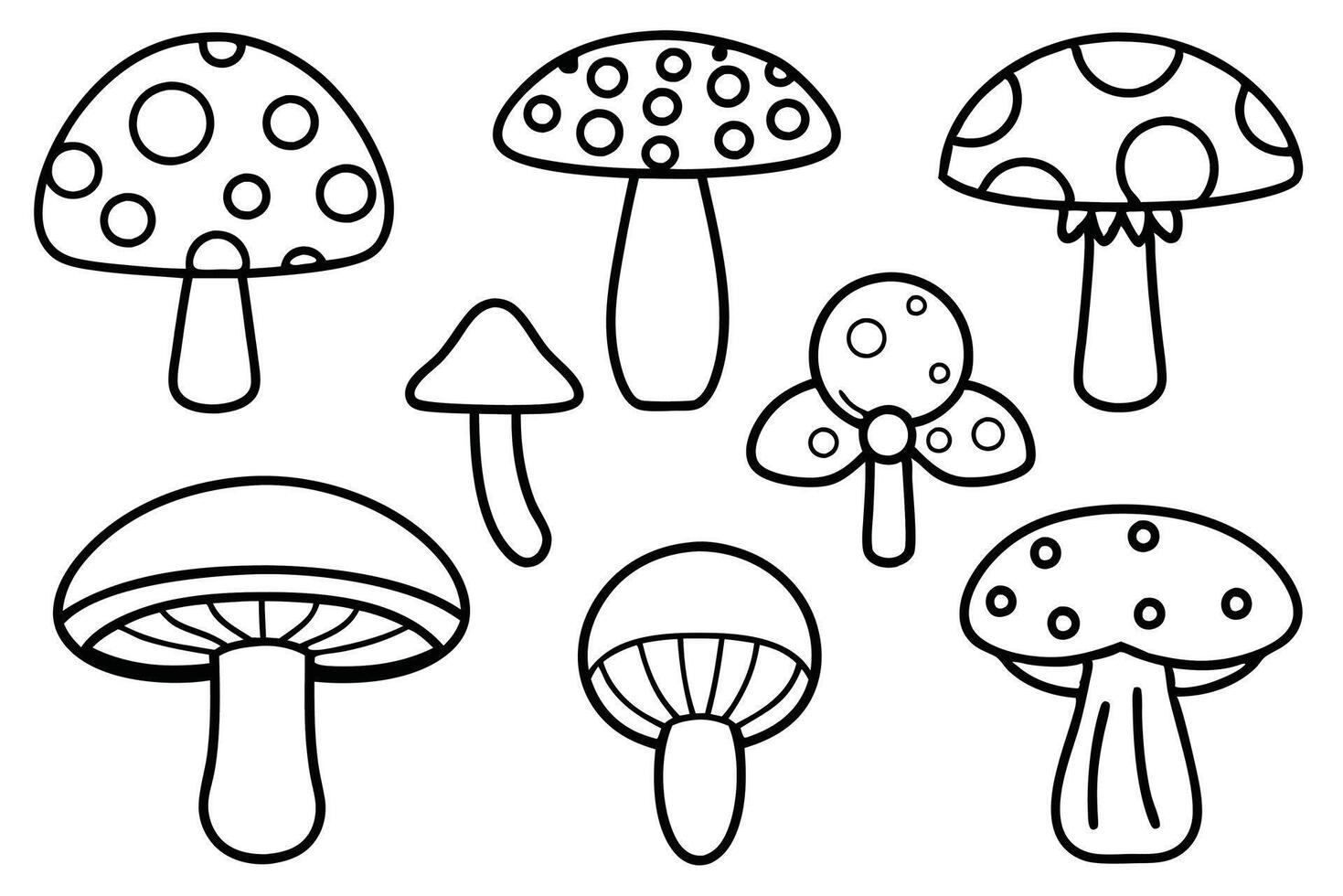 Mushroom Line Art Versatile Illustrations for Custom Art Works vector