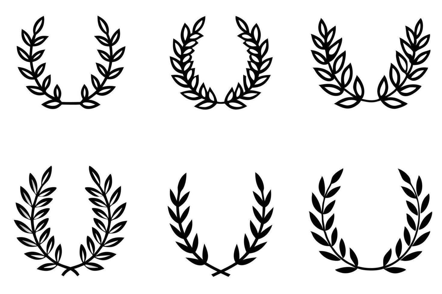 Laurel Wreath Line Art Classic Elegant Style for Art Lovers vector