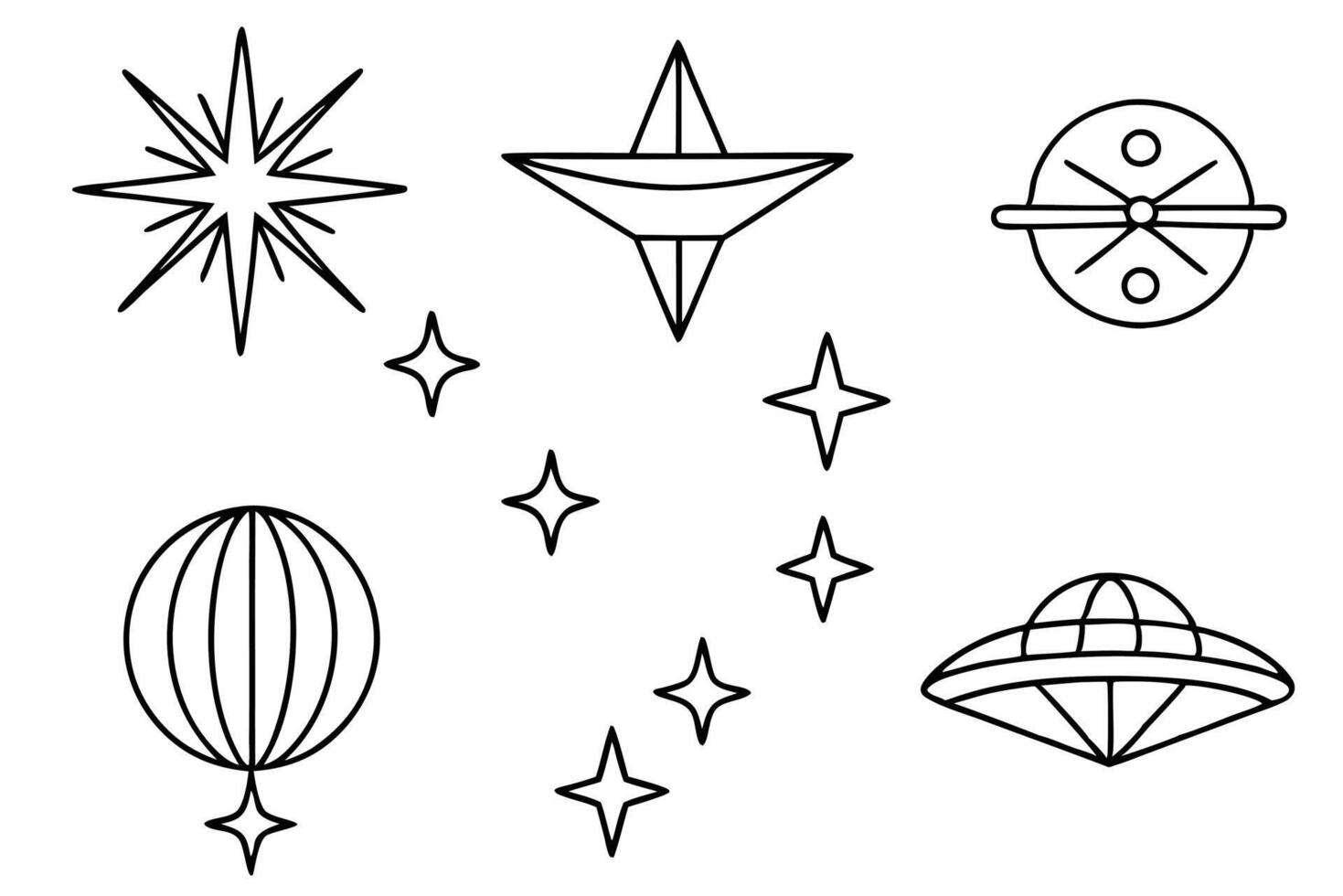 Retro futuristic sparkle line art bringing vintage future to life vector