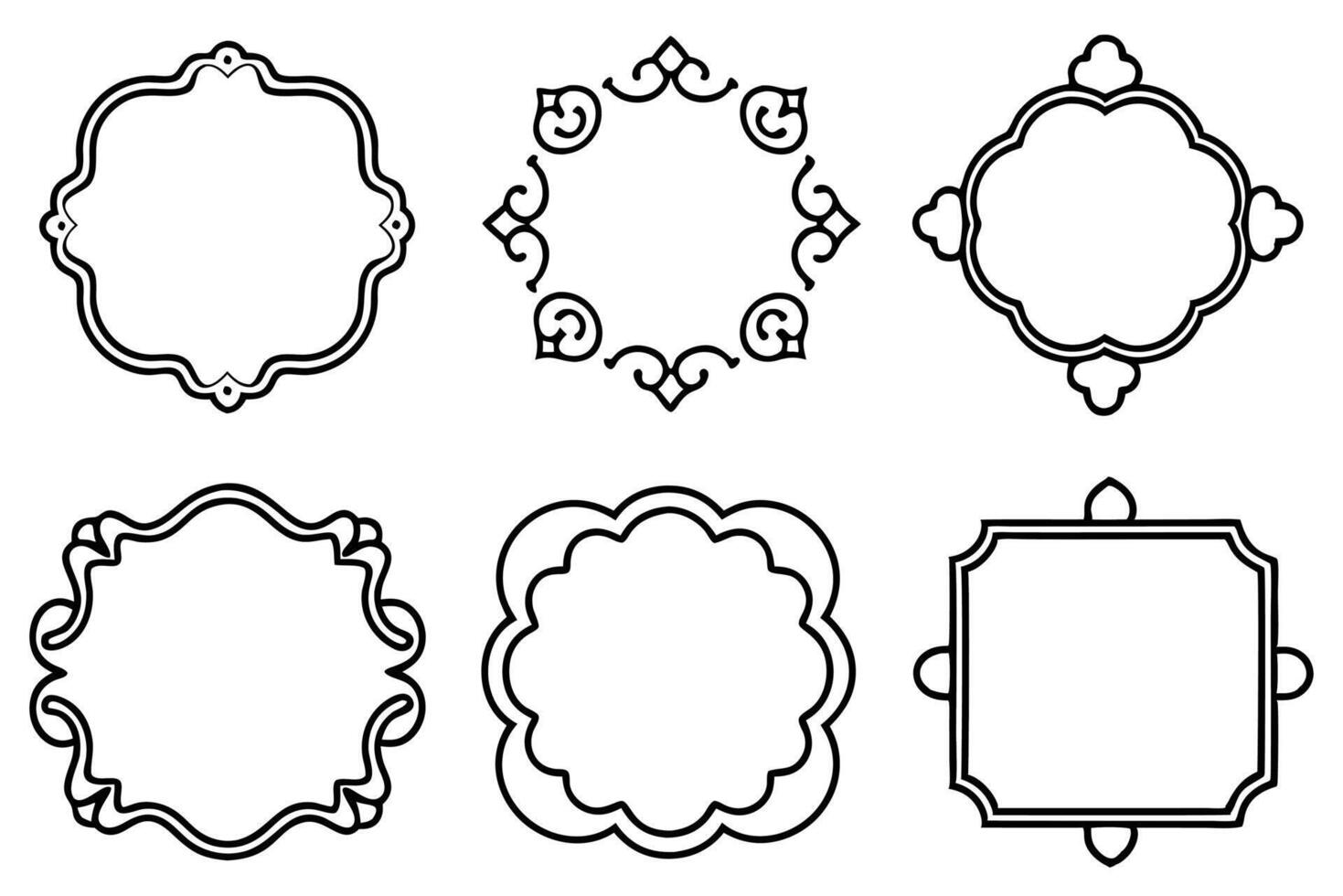 Vintage frames line art intricate designs for historical charm vector