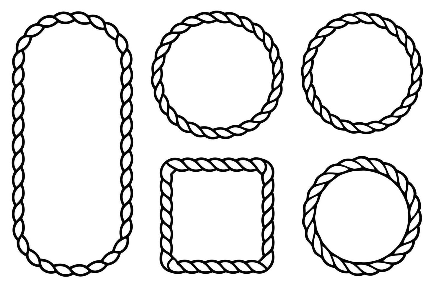 Rope Frame Border Line Art Illustration Adds Visual Interest to Art vector