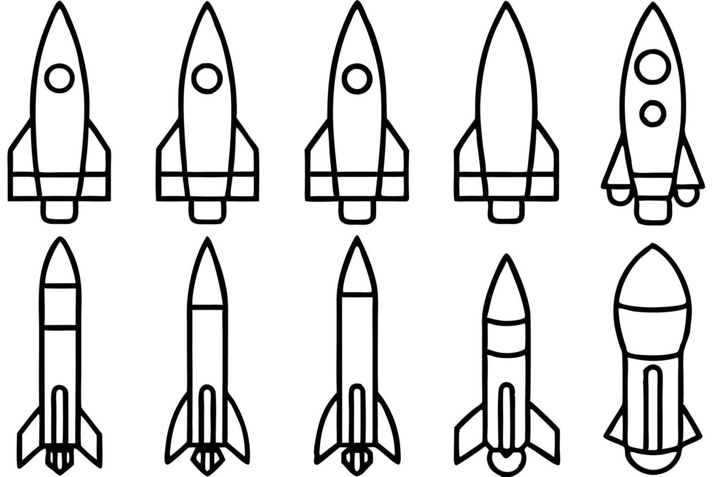 Rocket Line Art Illustration Sleek Design for Artistic Creations vector