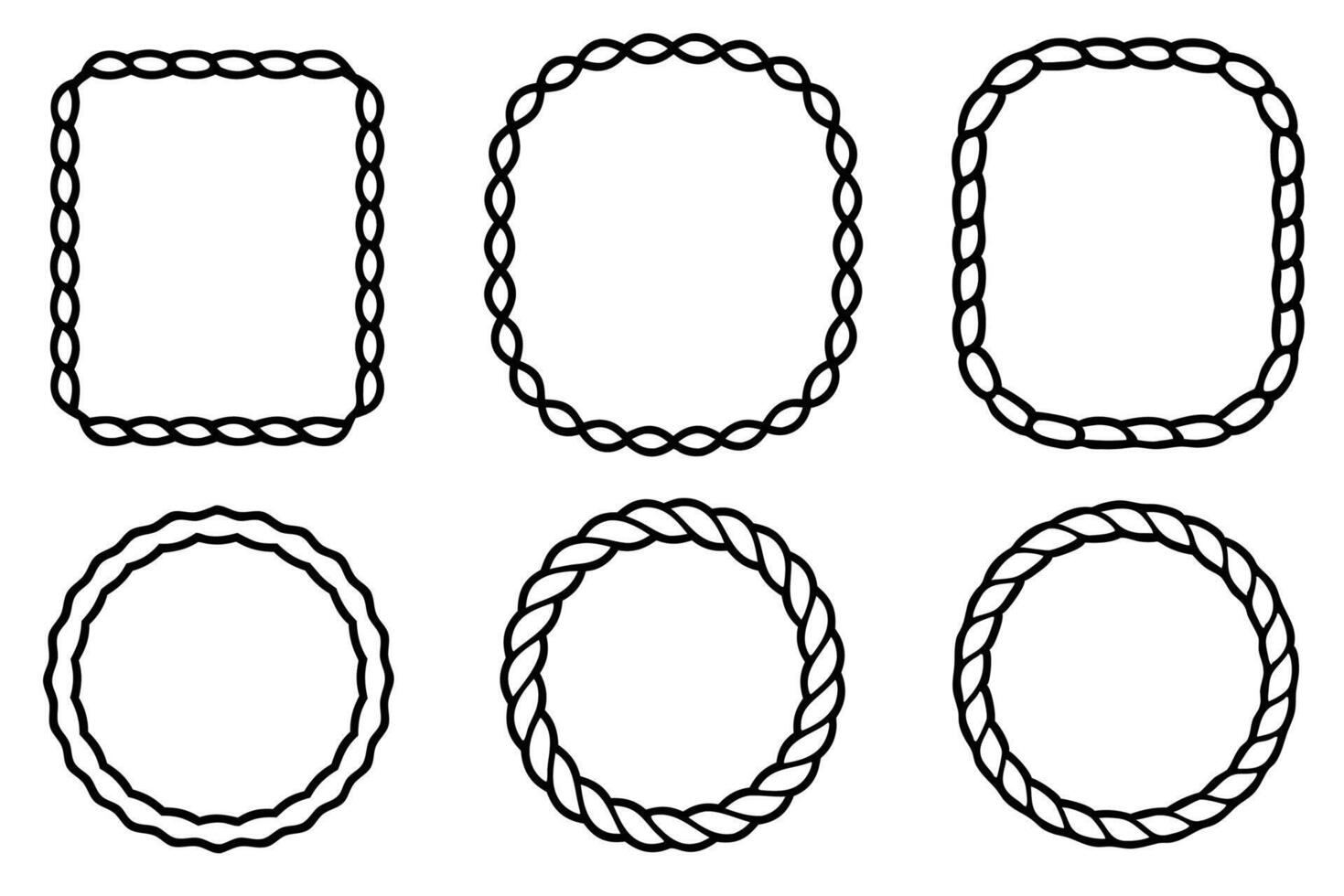 Rope Frame Border Line Art Illustration Classic Touch to Interiors vector