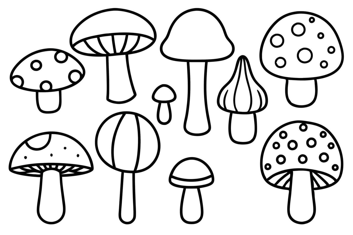 Mushroom Line Art Detailed Illustration for Nature Inspired Design vector
