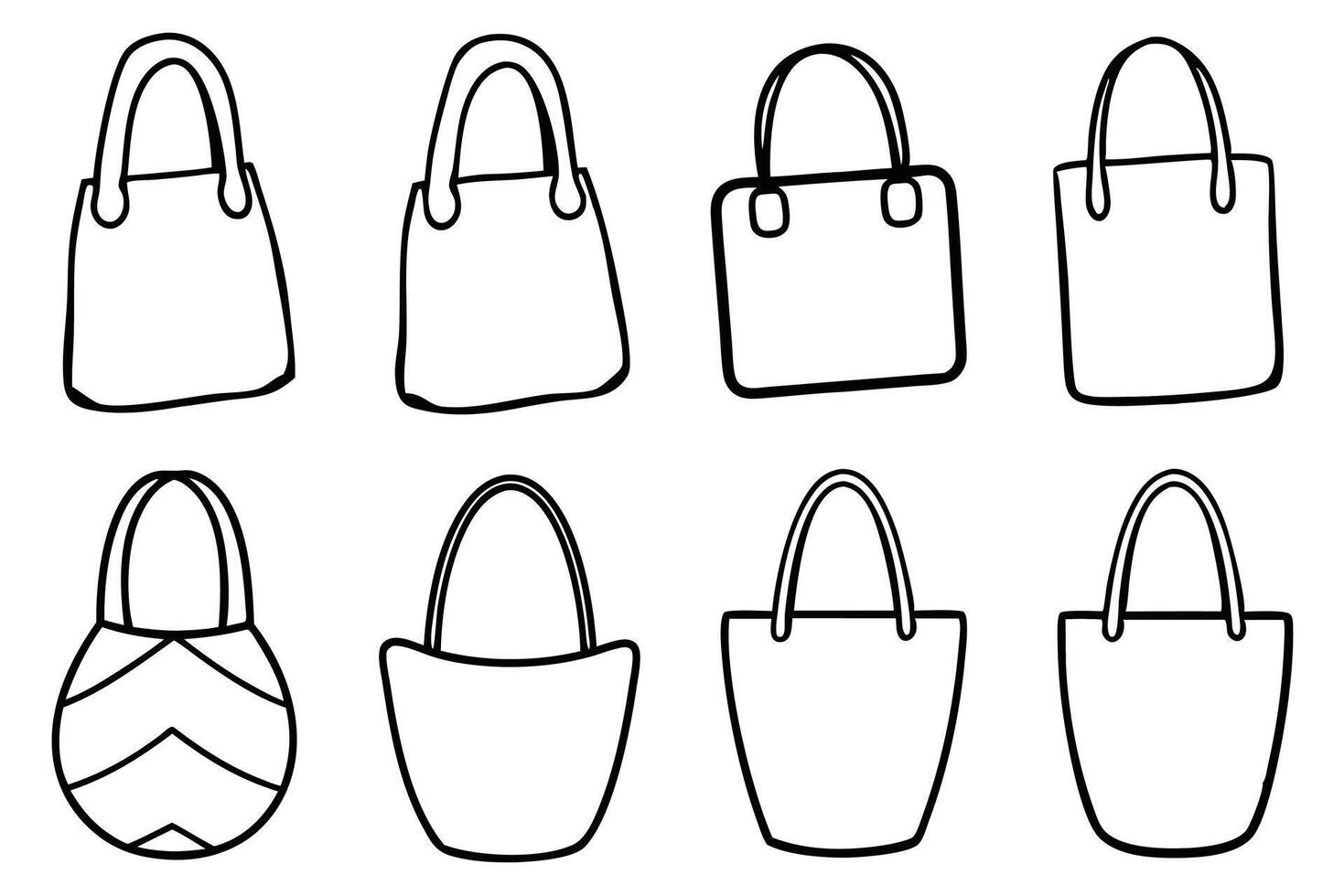 Floral line art tote bag designs perfect for creative illustrations vector