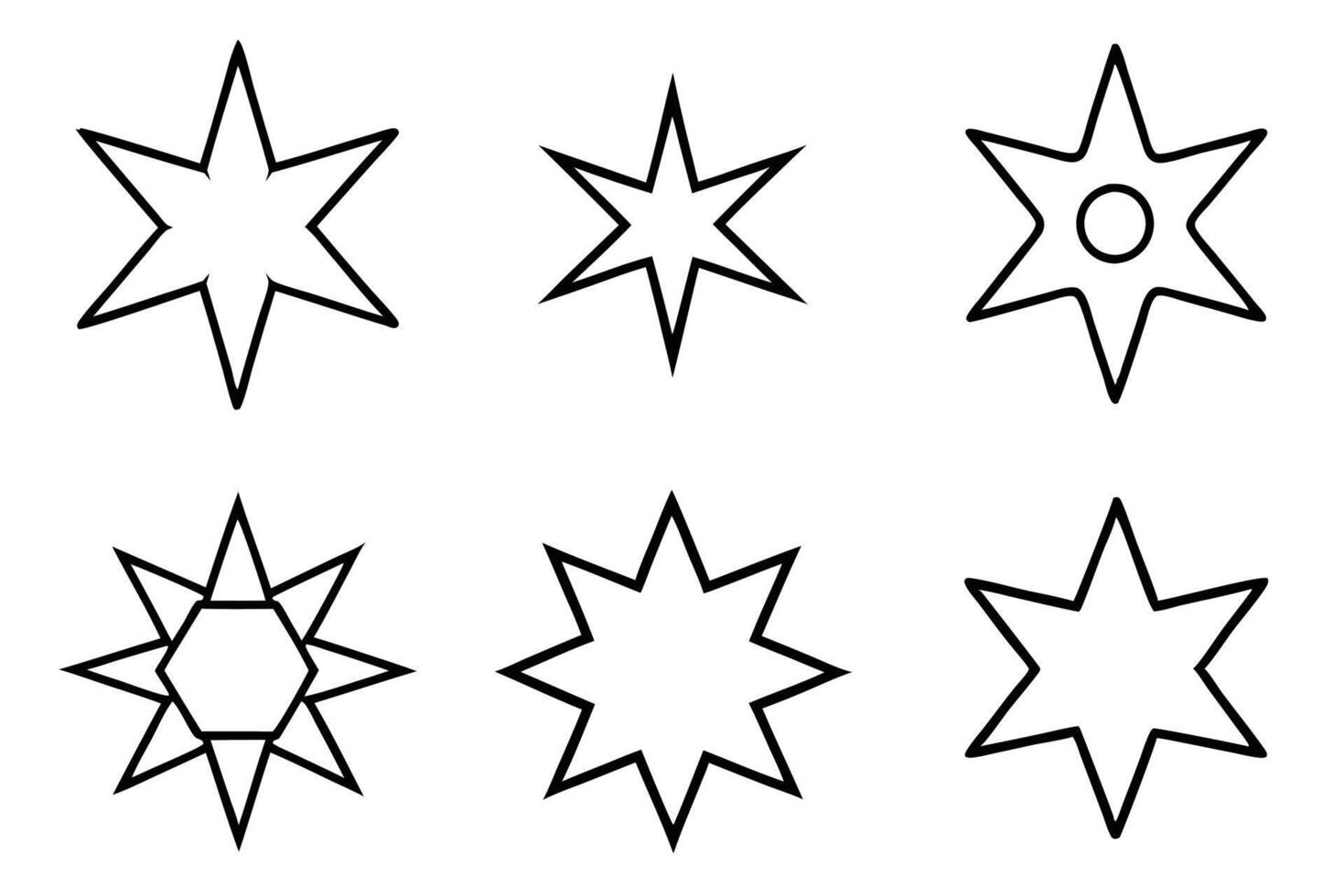 Stars line art with celestial patterns for night sky designs vector