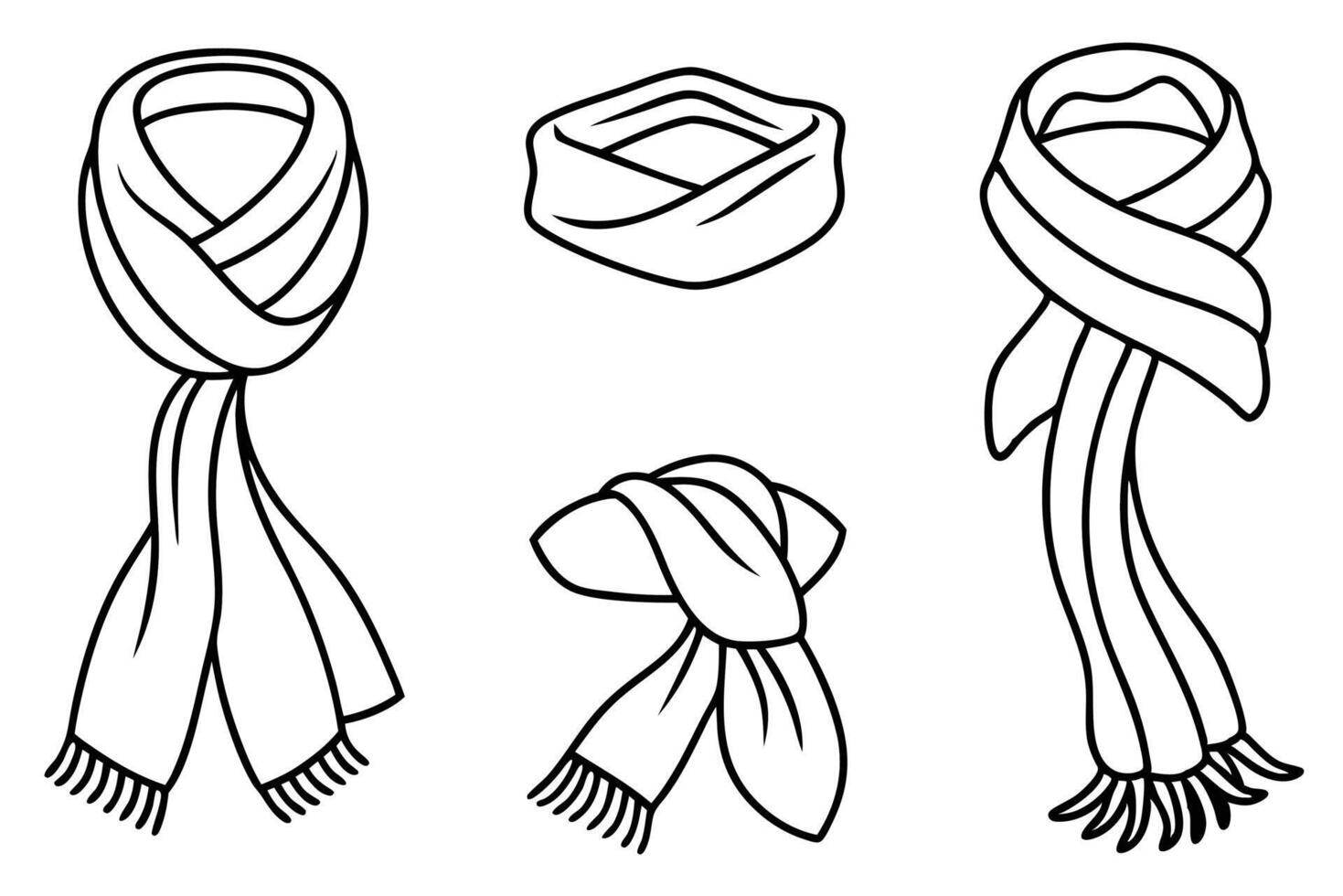 Simple scarf line art illustration for minimalist design enthusiasts vector