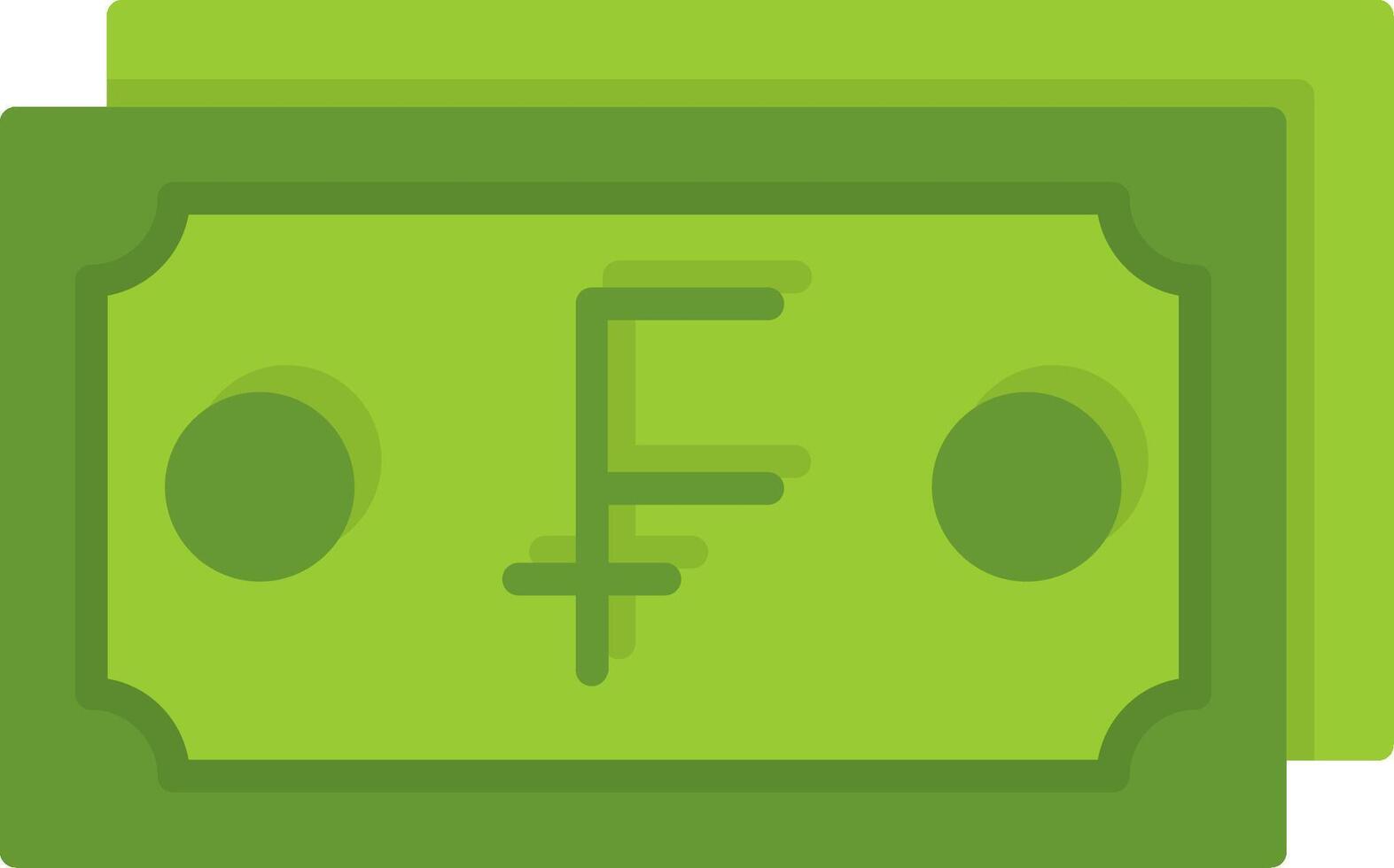 Swiss Franc Note Flat Style Icon Design vector