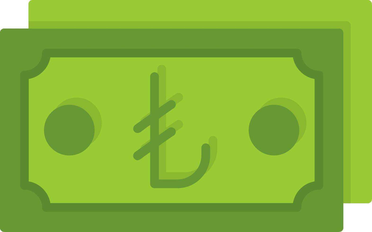 Turkish Lira Note Flat Style Icon Design vector
