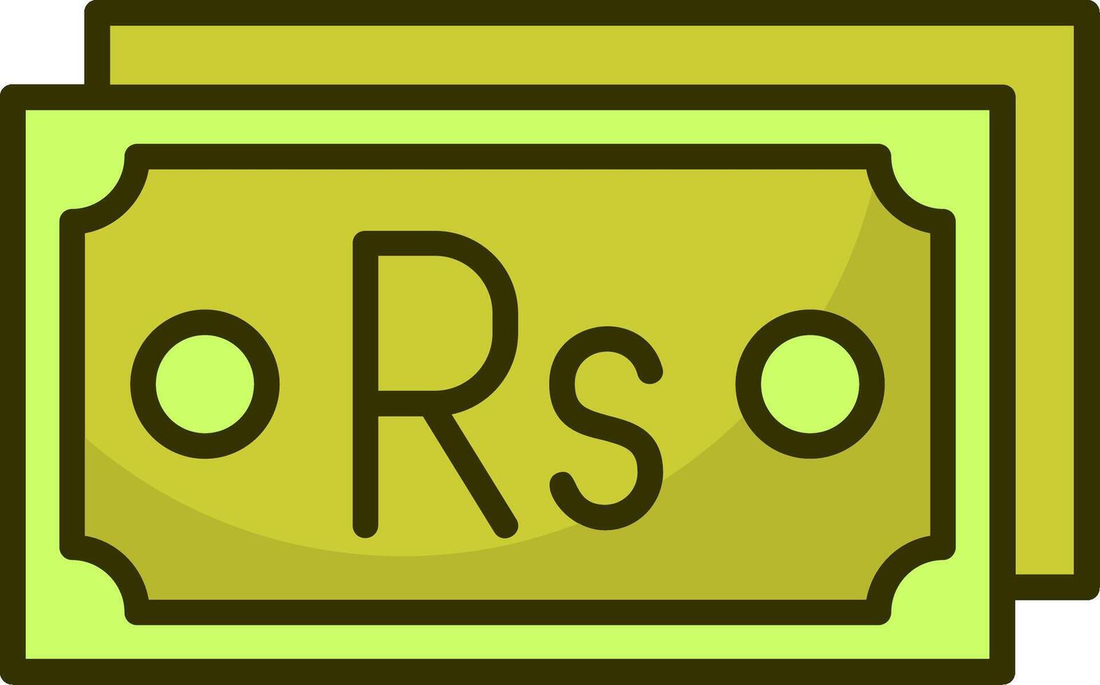 Pakistani rupee Note Filled Style Icon Design vector