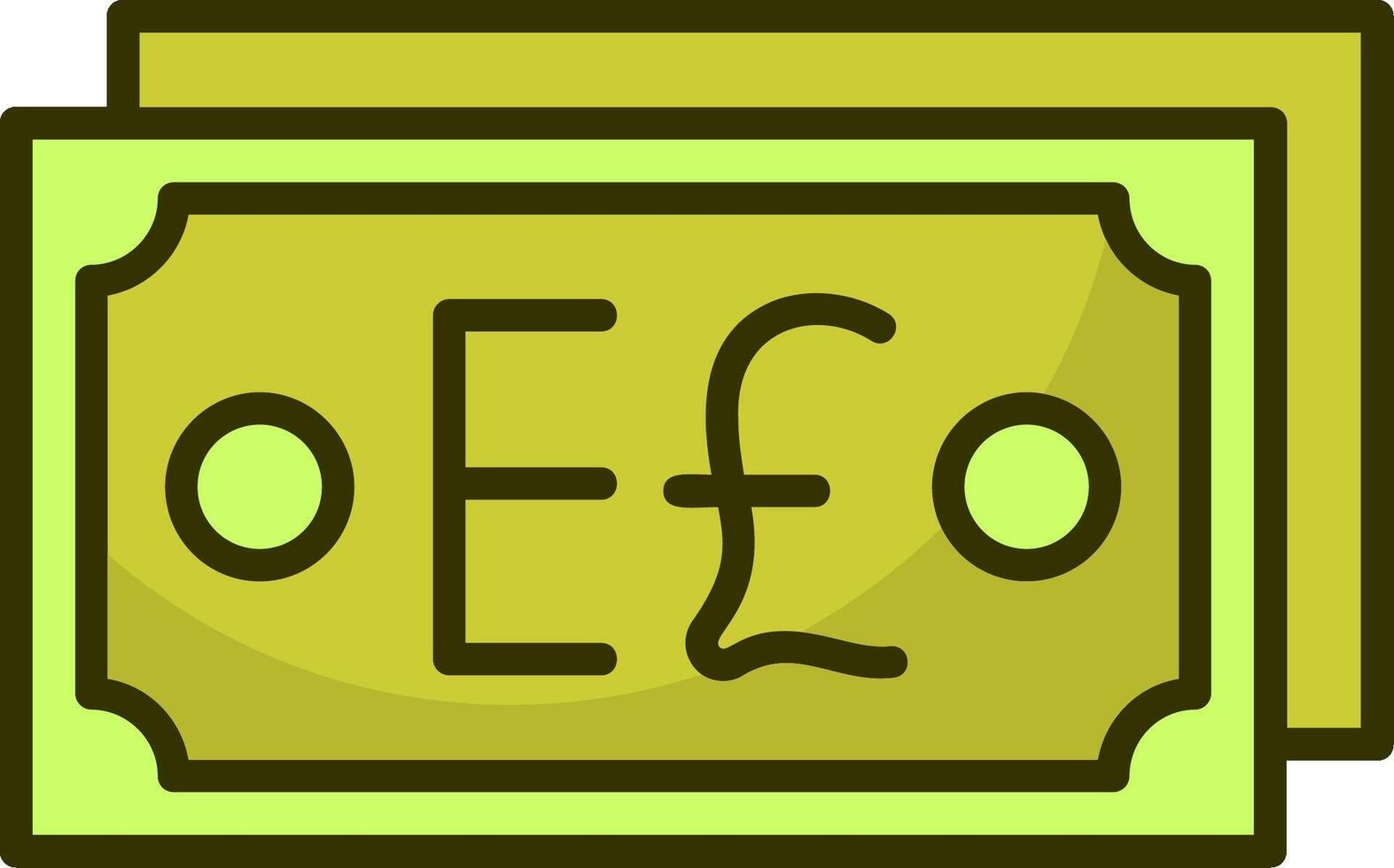 Egypt Currency Note Filled Style Icon Design vector