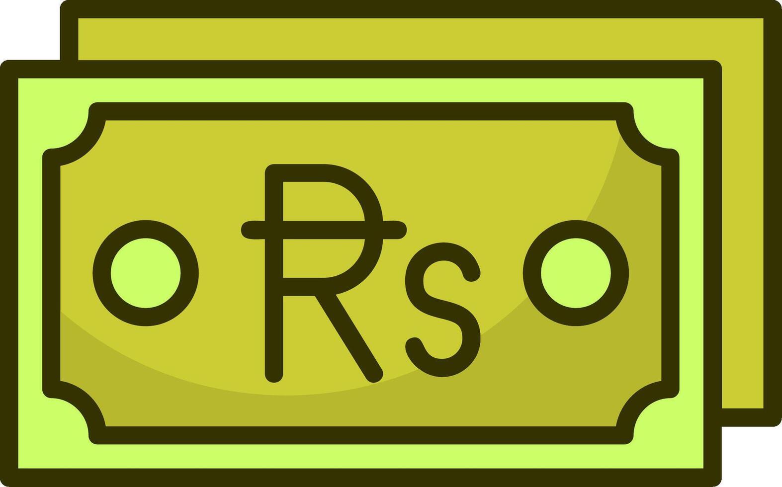 Mauritian Rupee Note Filled Style Icon Design vector