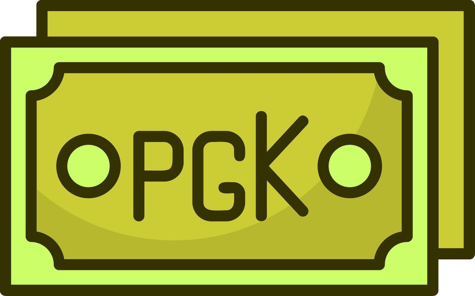 Papua New Guinean Kina Note Filled Style Icon Design vector