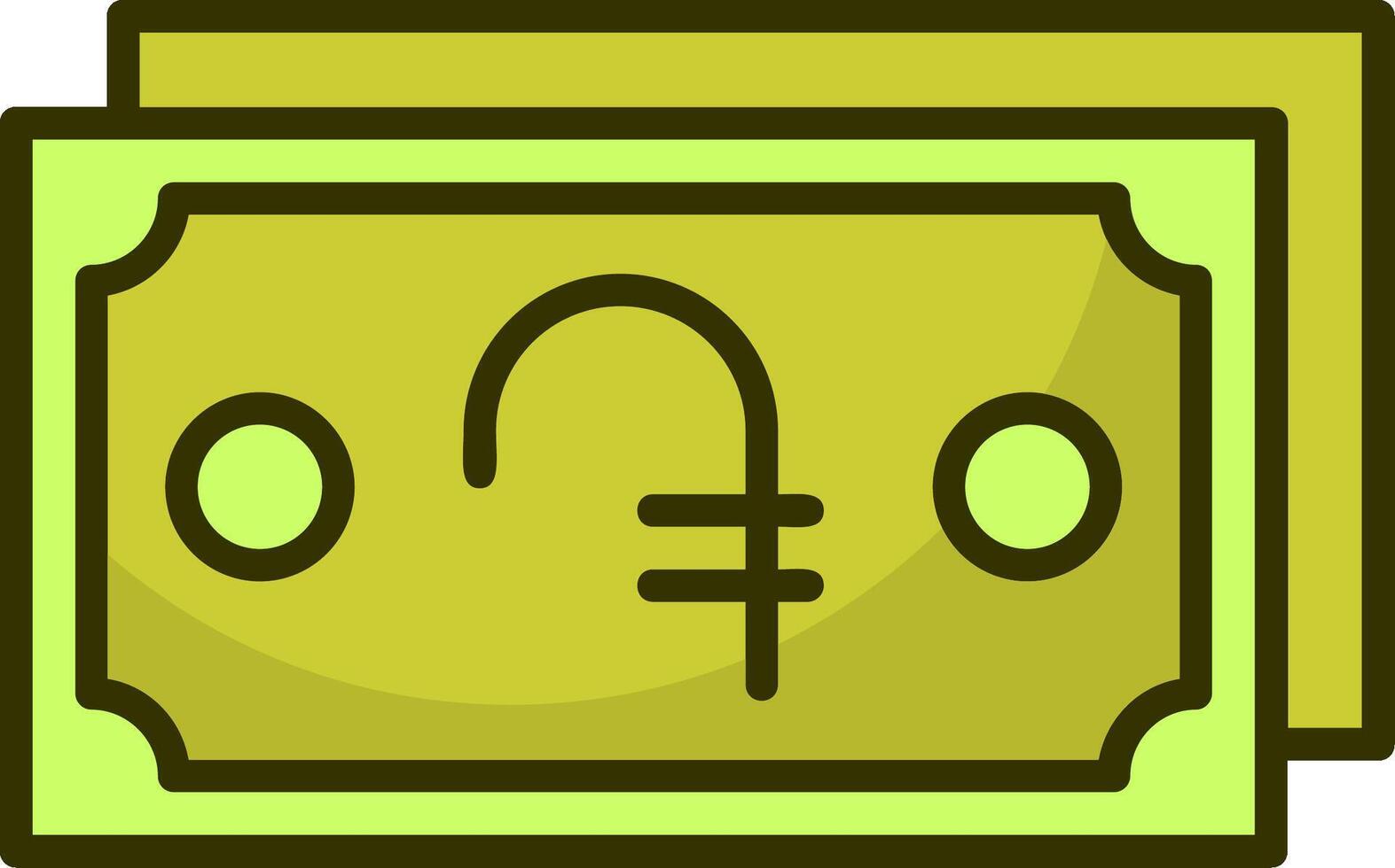 Armenian Dram Note Filled Style Icon Design vector